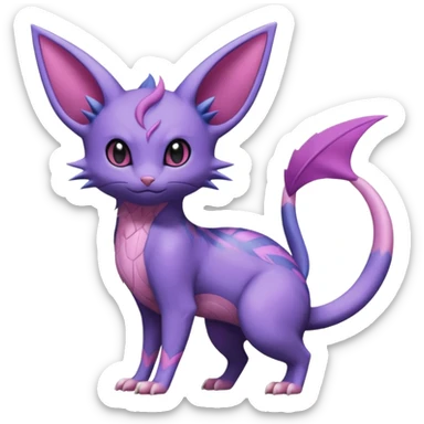 Sneasel-Nidorino-Espeon-Noibat-Purrloin-Fakémon-hybrid-creature (full body)  sticker