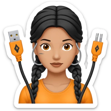 Woman as a extension cord sticker