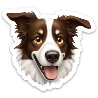 Brown border collie surging  sticker