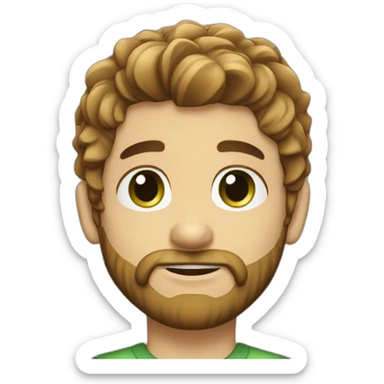 Boy silky hair green eyes beard sticker