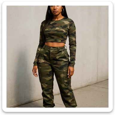 realistic full body camo baddie sticker