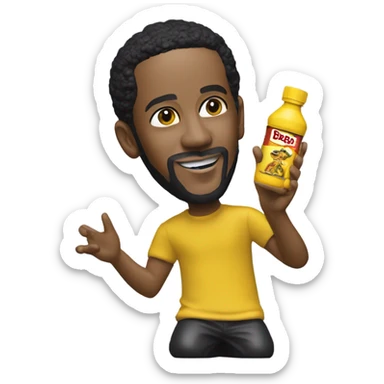 Kendrick Lamar putting mustard on drake sticker