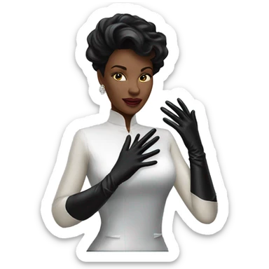 Black Latex gloves elegant woman sticker