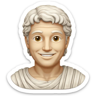 fais une statue grecque homme avec un minimum de sourire sticker