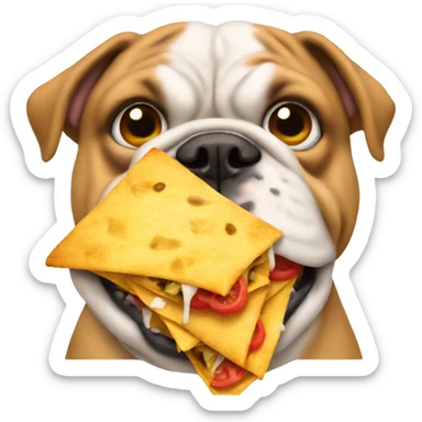 Bulldog with nachos sticker