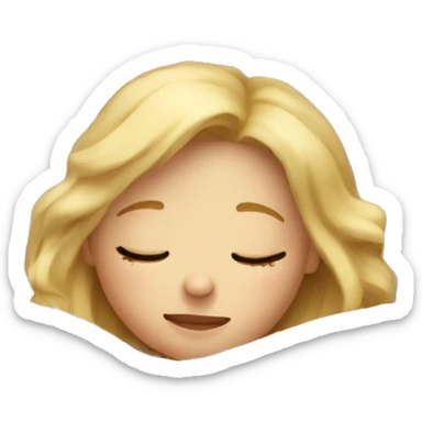 Blond girl sleeping in cozy bed sticker