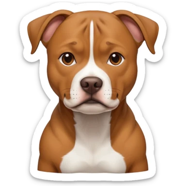 Brown pit bull boxer mix dog sticker