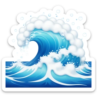 An ocean at a rolling boil with a lot of bubbles errupting from it sticker