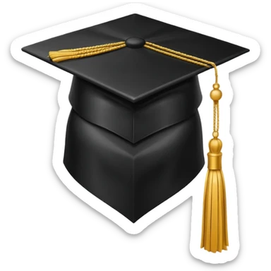 black grad cap sticker
