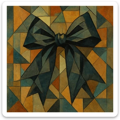 gothic bow in cubist abstraction style sticker