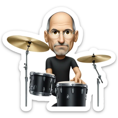 Steve Jobs drumming sticker