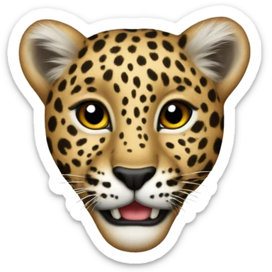 Leopard heart sticker