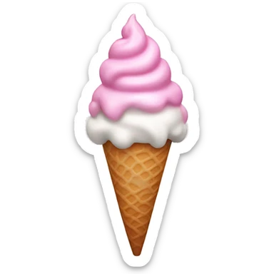 Light pink ice cream unicorn  sticker