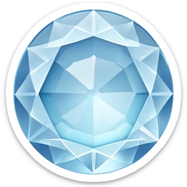 A round cut light blue celestite gem, faceted with brilliant shine and clarity, showing the characteristic pale blue of celestite sticker