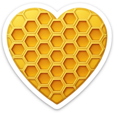 yellow heart with a honeycomb texture sticker