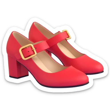 Sonic the Hedgehog's red shoes with white strap and gold buckle sticker