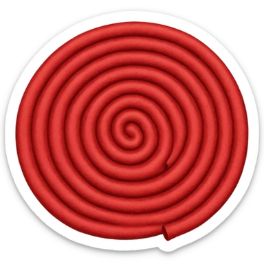  A full red rug, rolled up sticker
