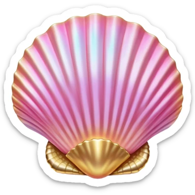 pink and gold seashell sticker