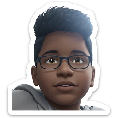 realistic portrait of a boy sticker