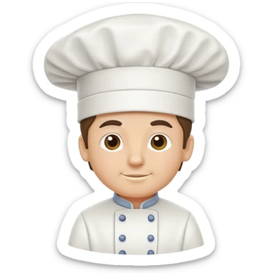 A traditional white chef's hat, tall and puffed, symbolizing culinary expertise sticker
