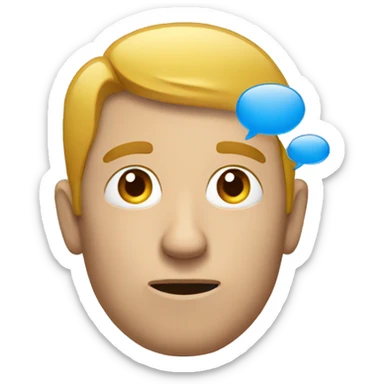 A man thinking with a thinking bubble sticker