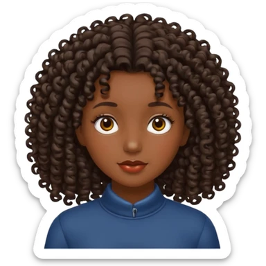 Girl with dark skin and curly hair  sticker