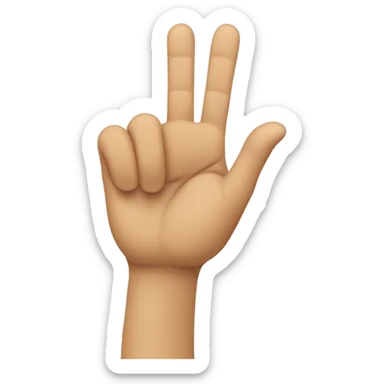 single cupped hand waving bent fingers sticker