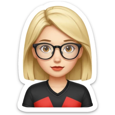 gamer girl with glasses sticker