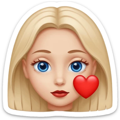 Cara enamorada con un ojo de corazón azul y el otro rojo  sticker