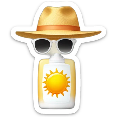 Sunscreen bottle + sun sticker