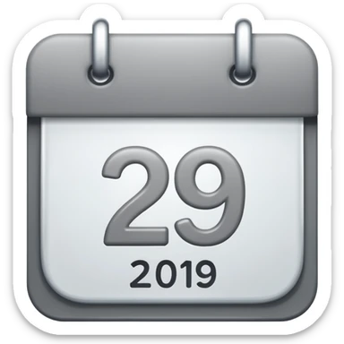 grey date calendar with number 29 sticker