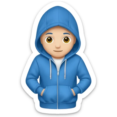 hoodie blu simple, dont add laces and no face ore smile sticker