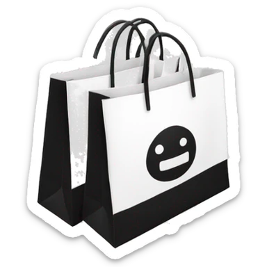 Black and white shopping bags sticker