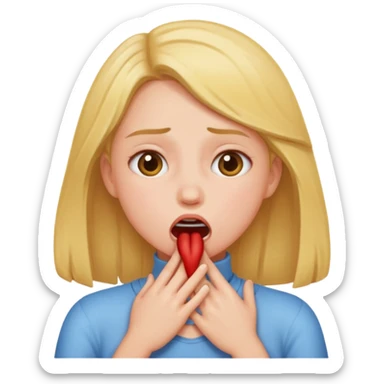 a girl choking her self sticker