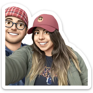 boys enjoying selfie outdoors sticker