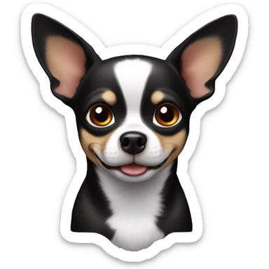 Chihuahua dog black with withe  sticker