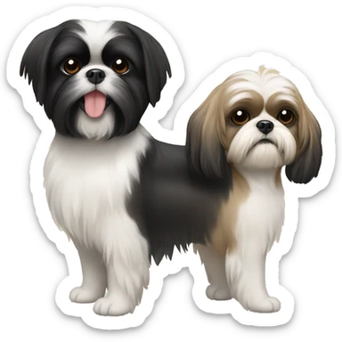 Black shih tzu with beige shih tzu sticker