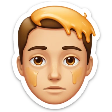 greasy person with oil on their face sticker