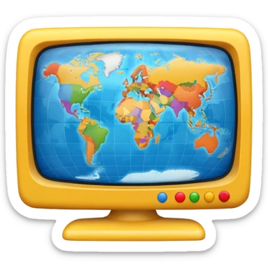 Tv with an globe in emoji style sticker