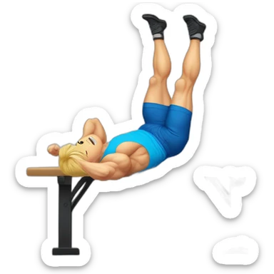 blond muscular man with a blue shirt doing a one arm handstand on a bar sticker