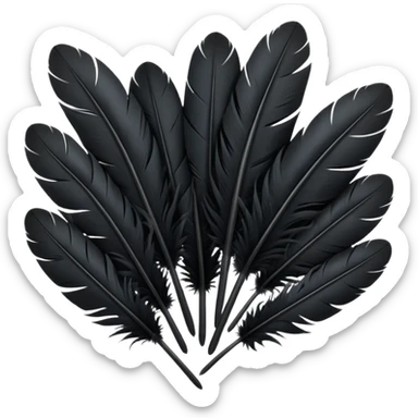 bundle of black feathers sticker
