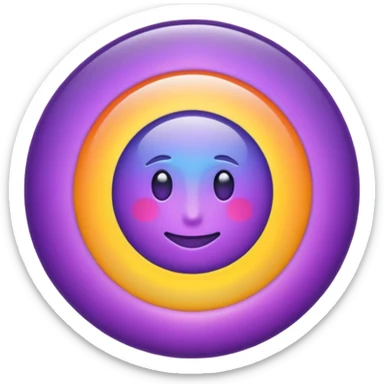 A sleek, metaphorical emoji icon representing Brand Proficiency. A central, glowing violet energy core radiating subtle, elegant light ripples outwards. Modern, minimalist style, premium feel. Isolated on white background. sticker