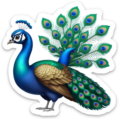 Peacock flying with ￼his wife  sticker