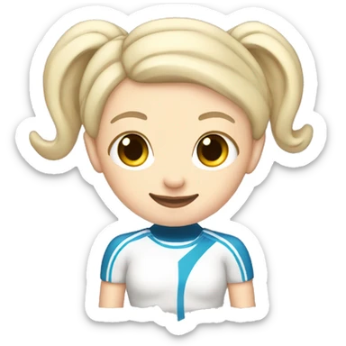 pale skin Cheerleader light skin flying with bases underneath  sticker