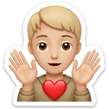 reaching for a hug with heart eyes and drool sticker