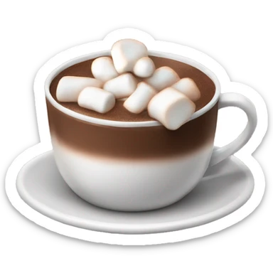 Cup of hot chocolate with marshmallow sticker