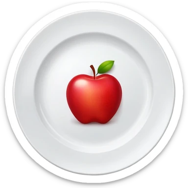 red apple on a plate sticker