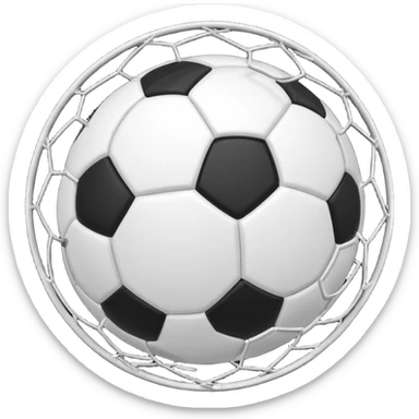 A soccer ball going to the net and goooooool sticker