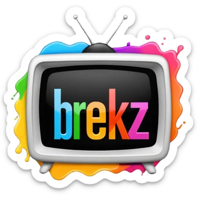 un gif texte qui défile  "BREAKSTYLEZ TV"  change de couleur sur fond noir sticker