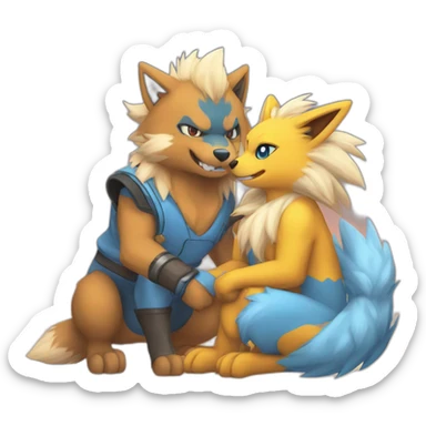 Arcanine and Golduck in love sticker